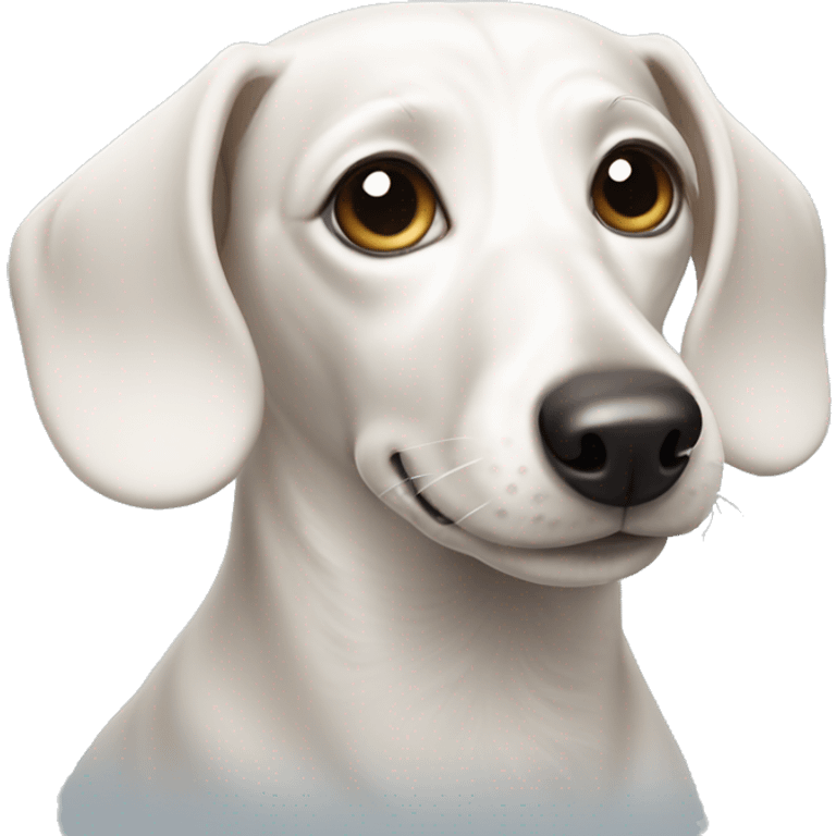 white dachshund emoji