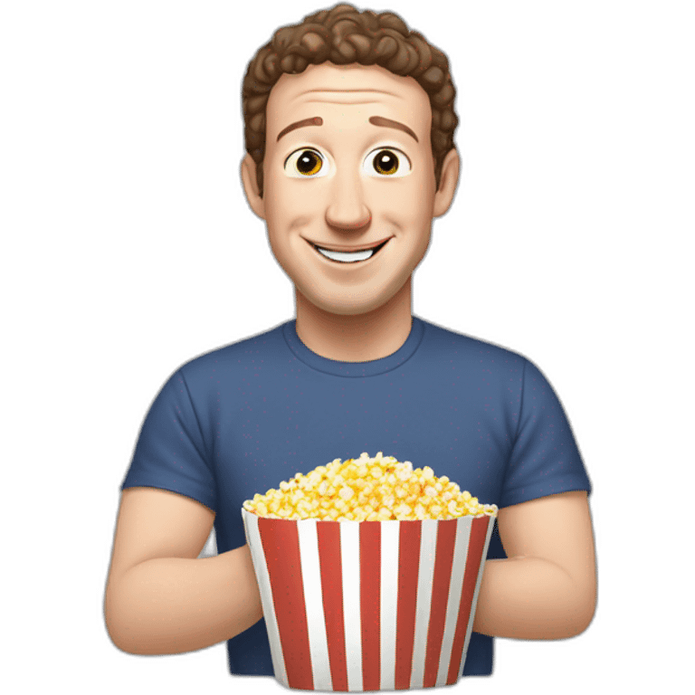 Mark Zuckerberg eating pop corn emoji