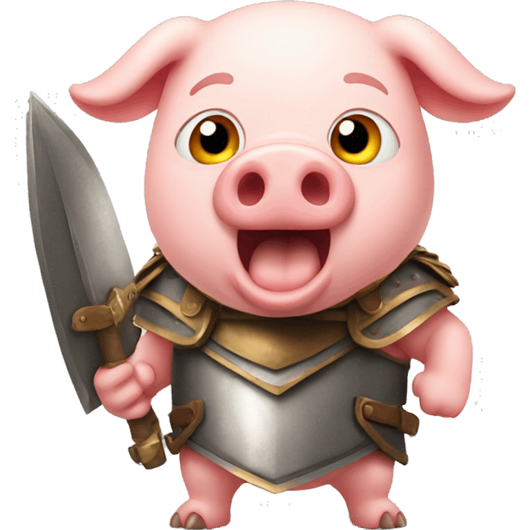 surprised pig gladiator emoji