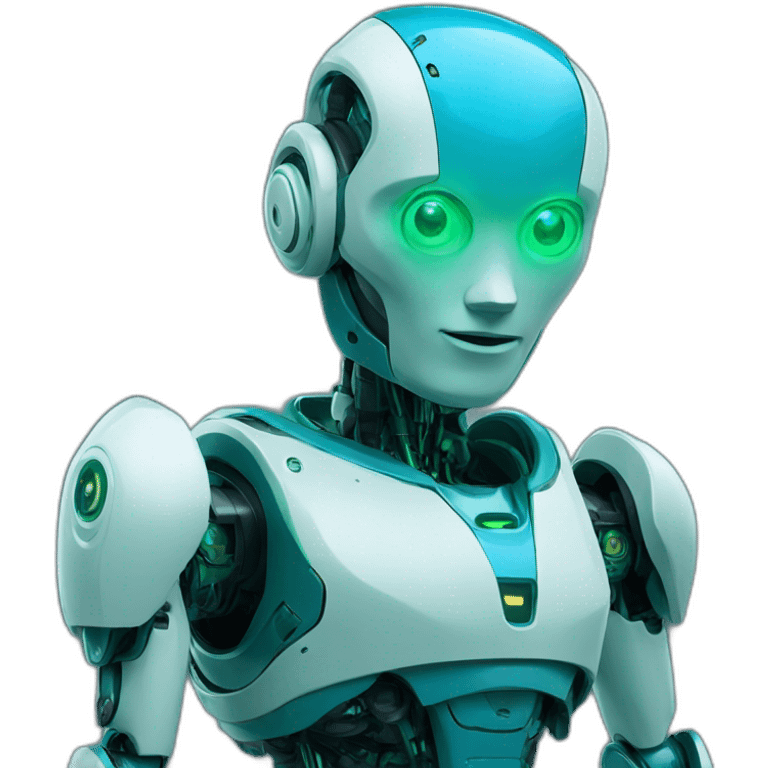 AI robot blue green emoji