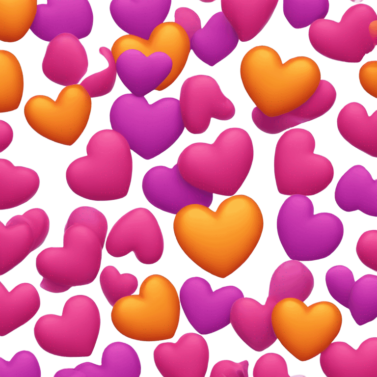 Orange and magenta heart  emoji