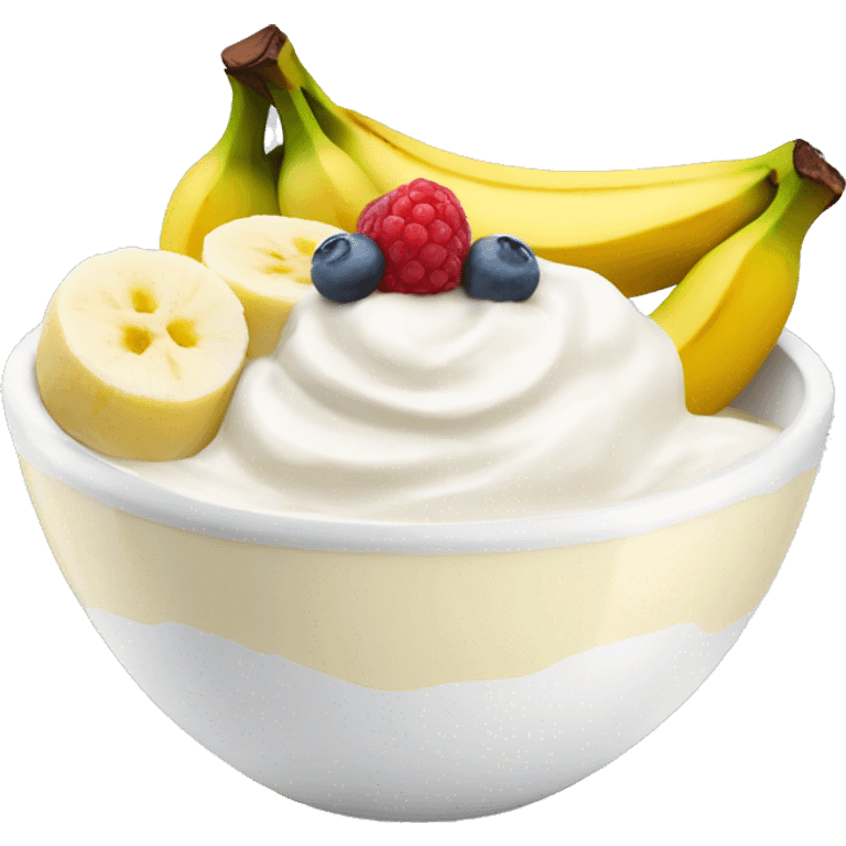 Yogurt and banana bowl  emoji