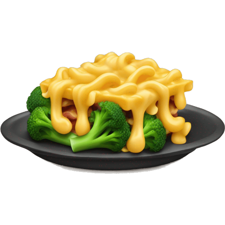 mac and cheese with bacon and brocolli emoji