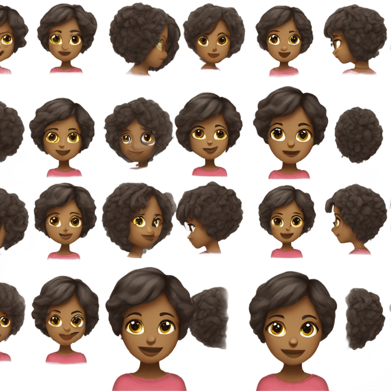 pretty pixie Short straight hair african american brunette with laptop emoji