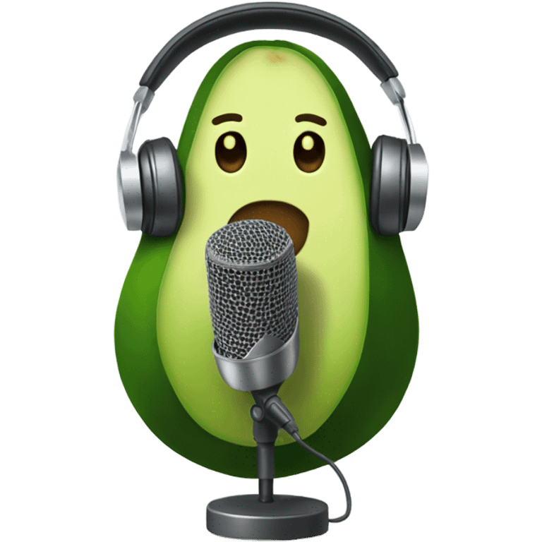 avocado recording with headphones and microphone emoji