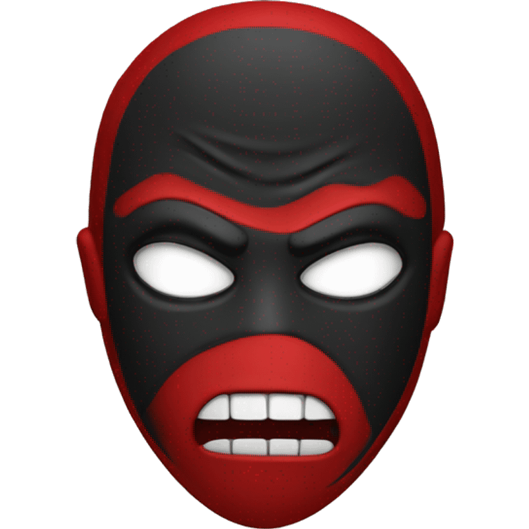 hacker angry red eyes , with mask , and notebook emoji