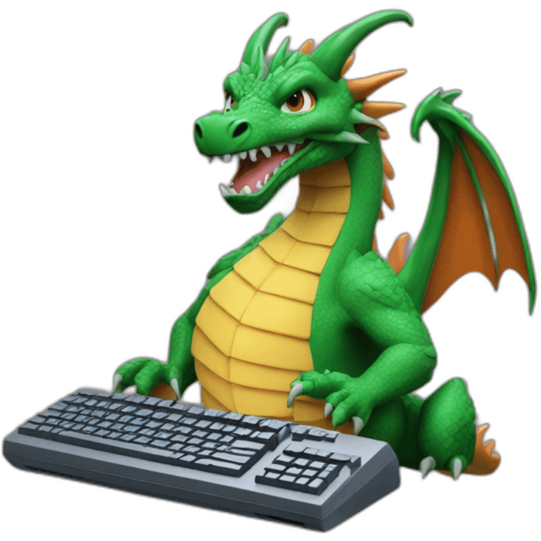 Dragon on 90s computer emoji