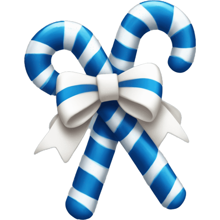 dark blue and white candy cane with white bow  emoji