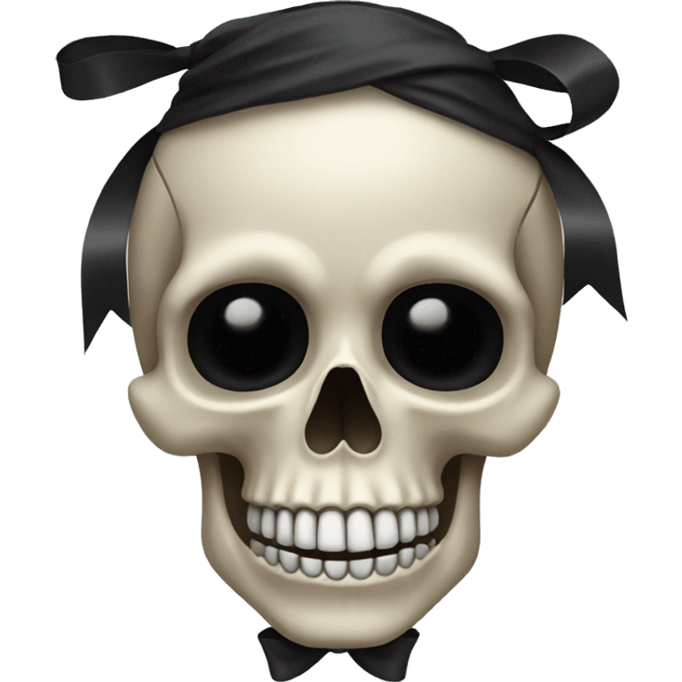 Skull with a black bow in hair  emoji