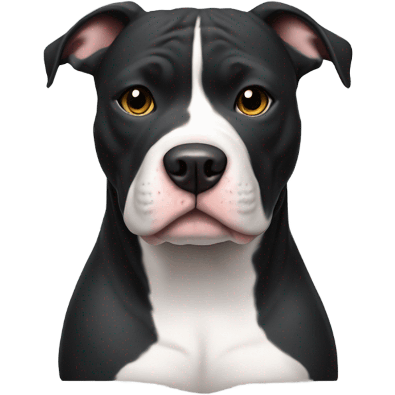 American pitbull terrier black and white dark eyes emoji