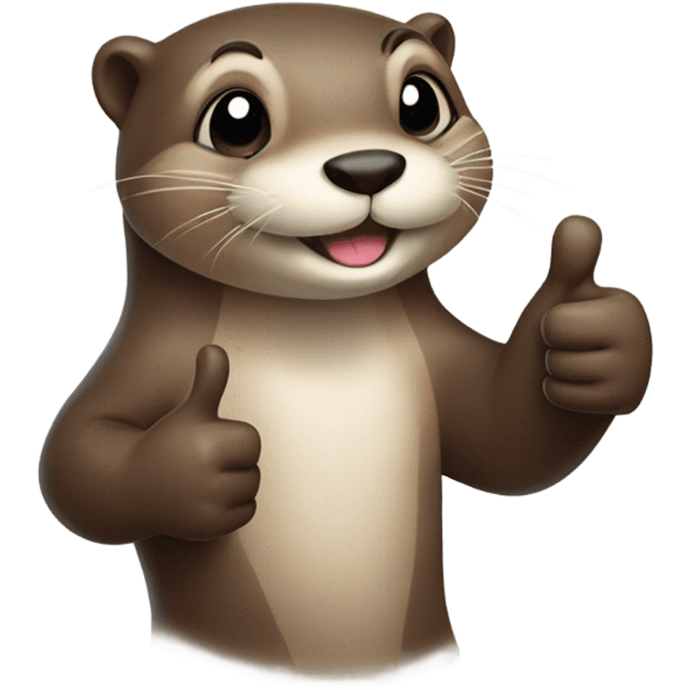 cute hand-drawn otter thumbs up emoji