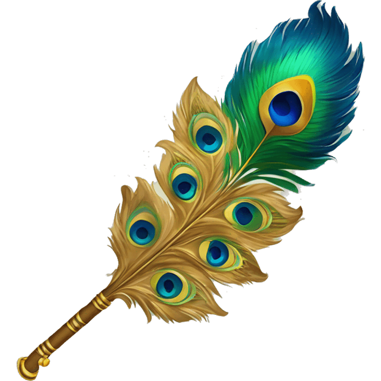 Lord Krishna's flute, peacock feather  emoji