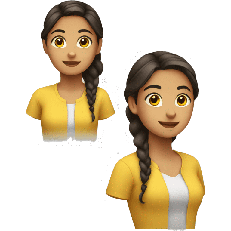 latin girl with mid hair and a yellow shirt emoji