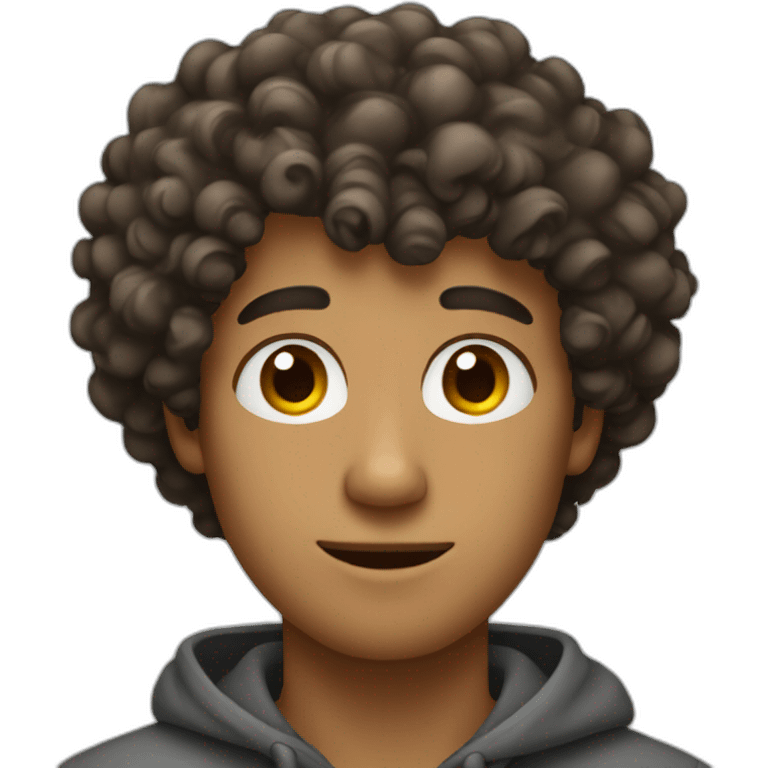 guy with curly hair and spacs emoji