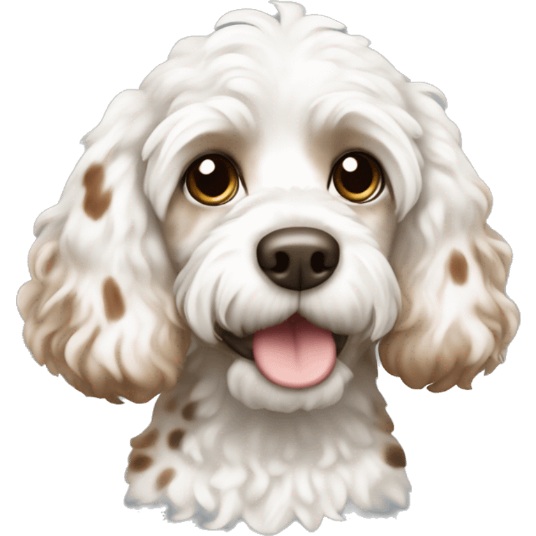 Cockapoo white with brown spots emoji