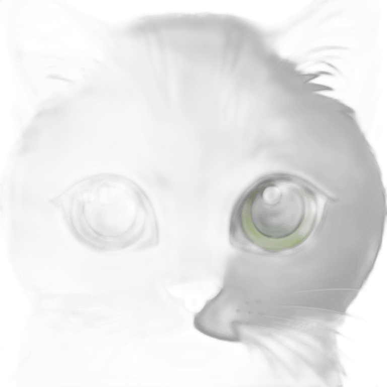 white black cat green eyes emoji