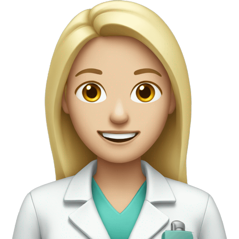 women dentist with long blond hair emoji