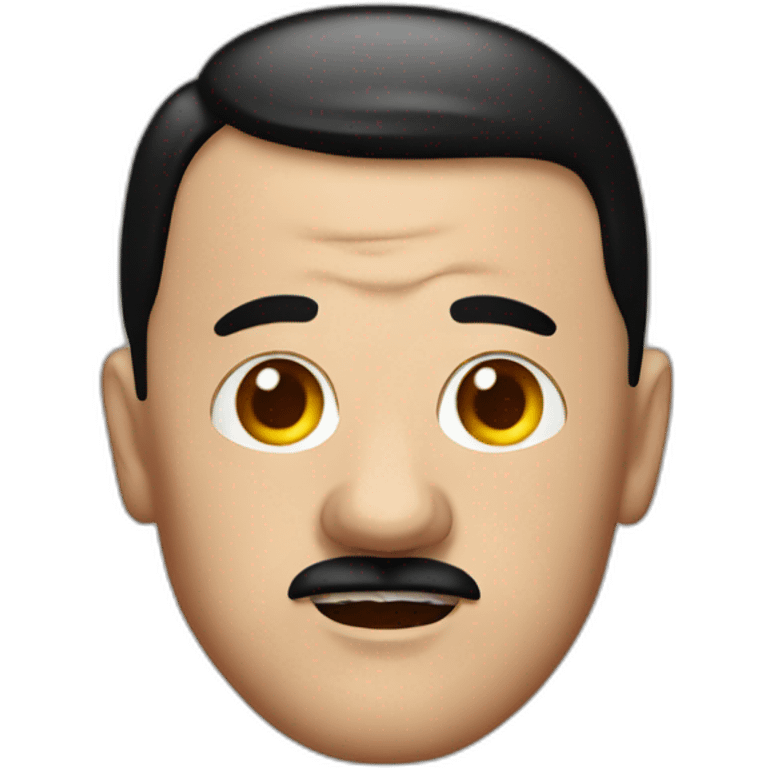 Hitler with baked beans on head emoji