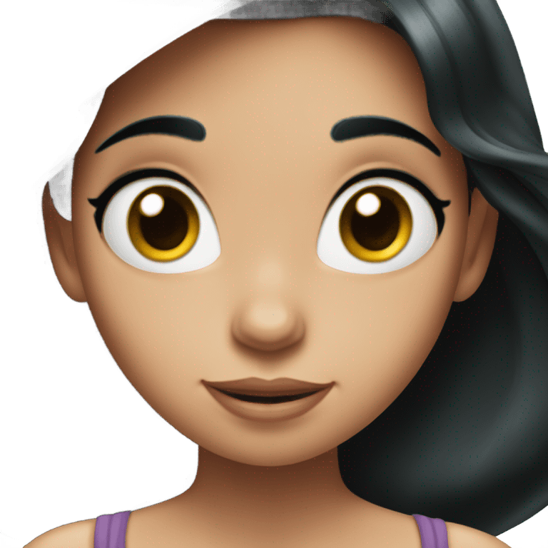 Ariel Disney with just upper body black hair emoji