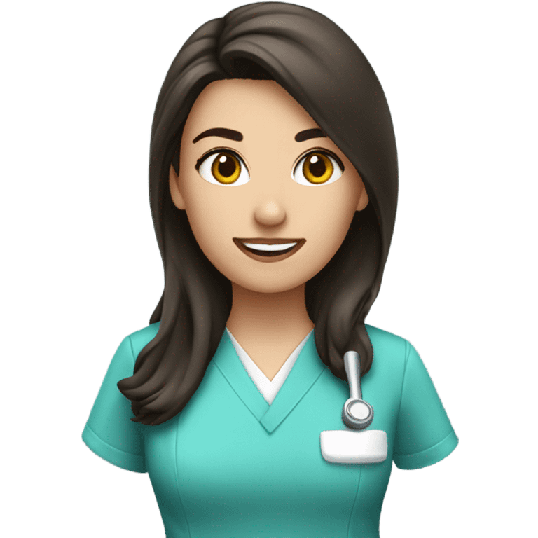 Brunette female dentist emoji