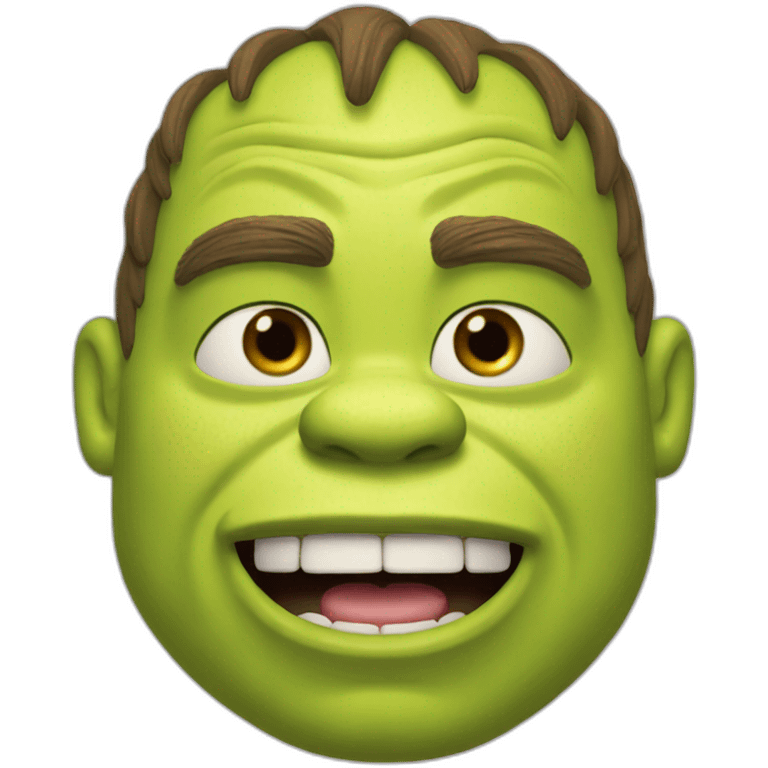 shrek with mouth widely open emoji