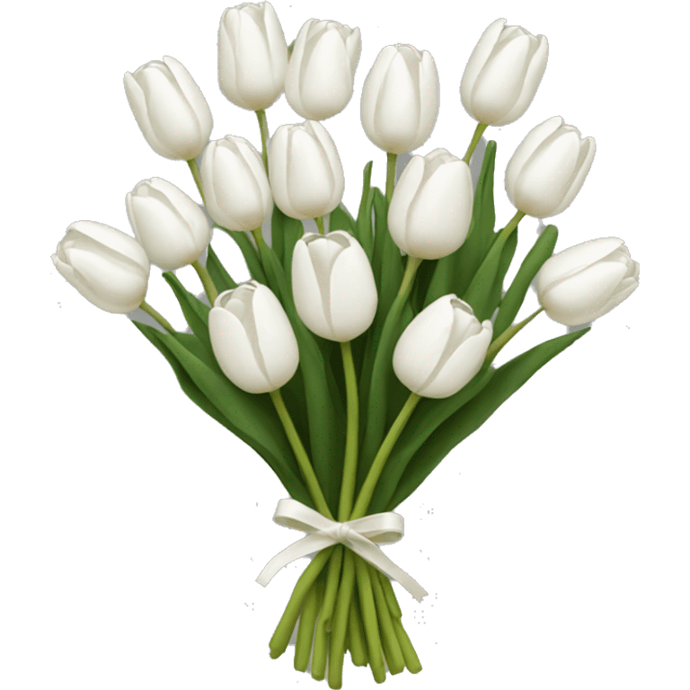 white tulip bouquet  emoji