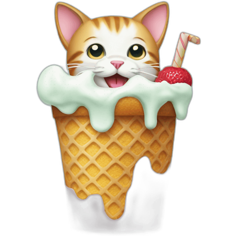 Cat eating icecrem emoji