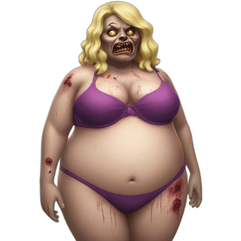 fat zombie wearing a bikini hyperrealistic emoji