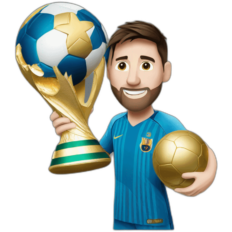 Messi holding world cup emoji