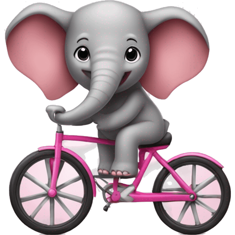 Elefante rosa en un triciclo  emoji