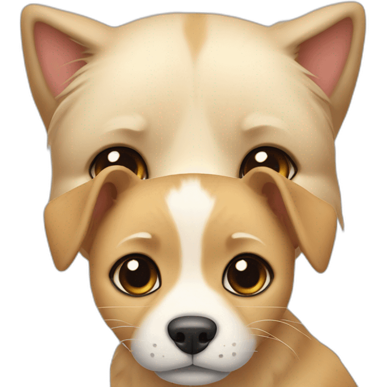 Hund und Katze kuscheln emoji