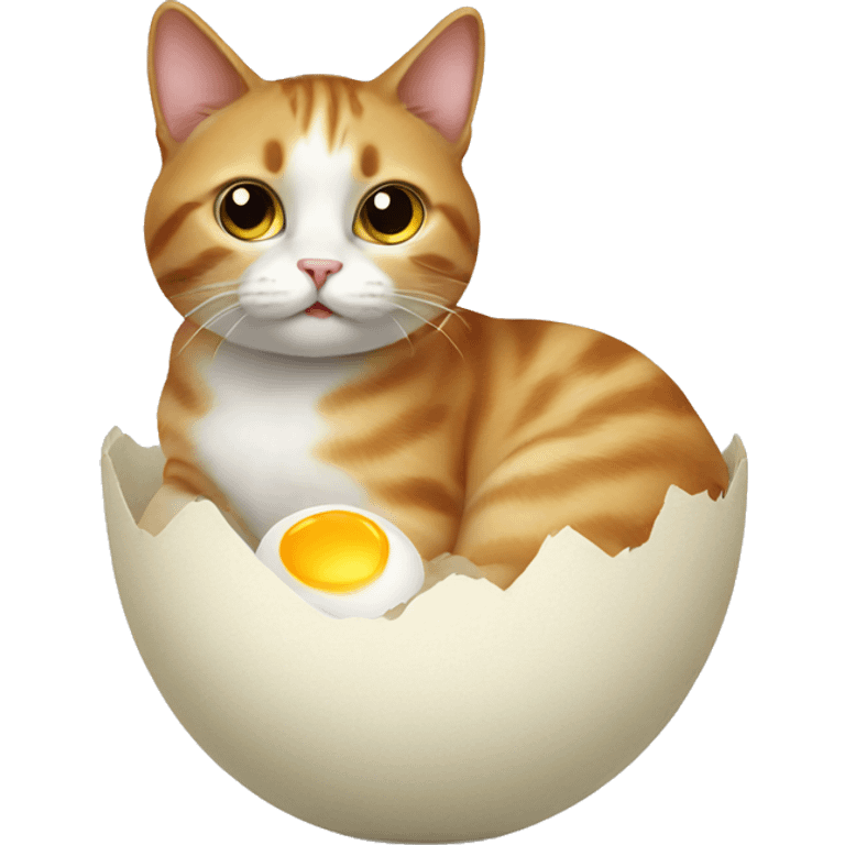 cat with egg ha emoji