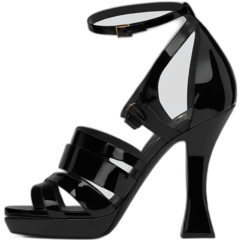 Ysl TRIBUTE heel SANDAL black PATENT LEATHER emoji