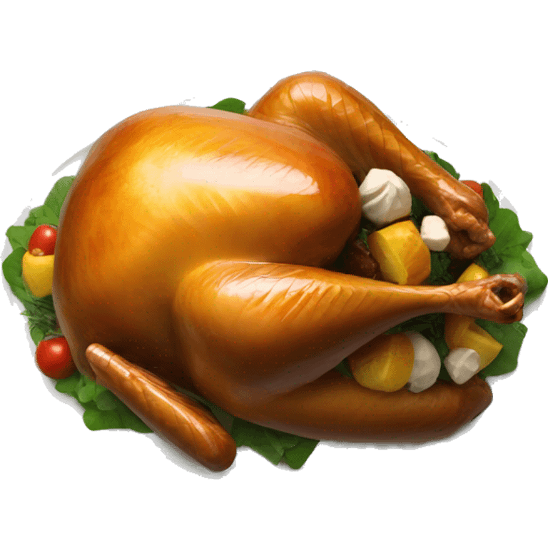 Cooked Turkey on a platter  emoji