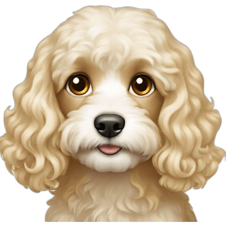 White Cavapoo blonde girl emoji