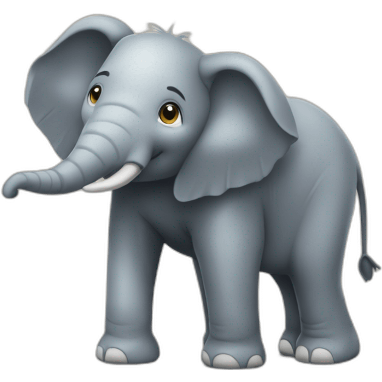 elefante com uma escavadeira emoji