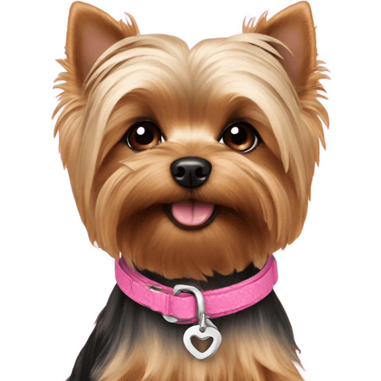 yorkie in pink leash  emoji