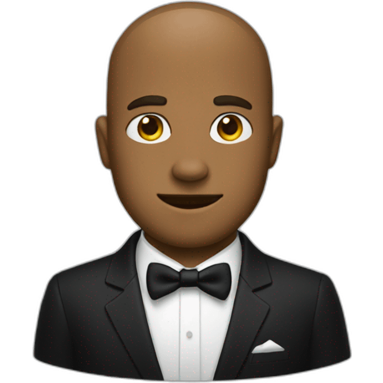 man in black tie suit emoji