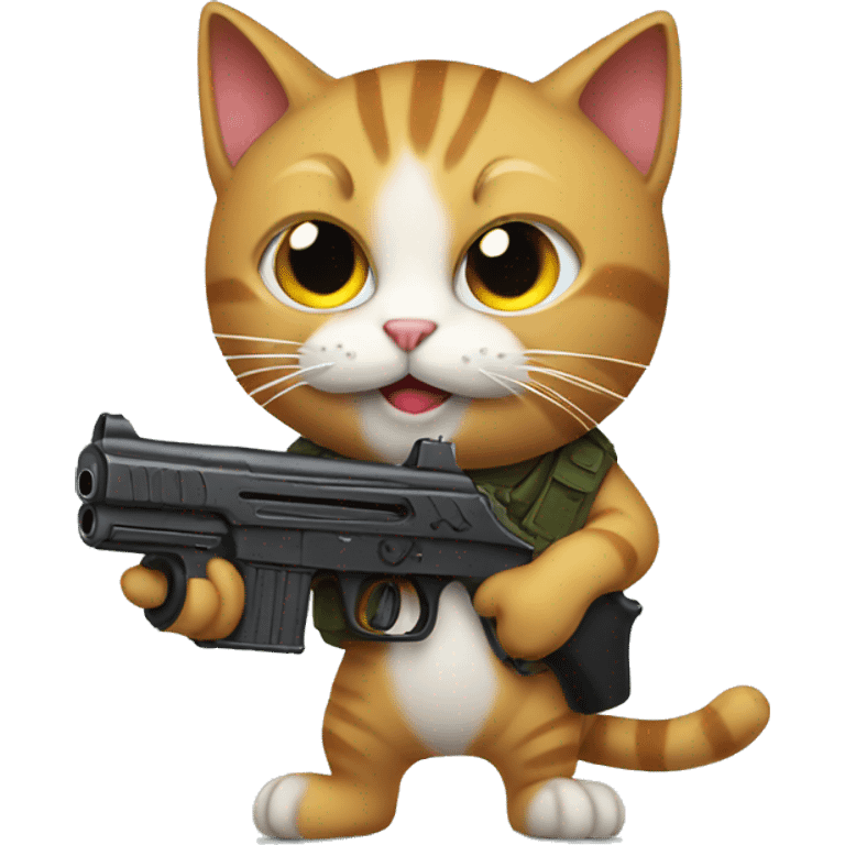 Cat with a gun emoji