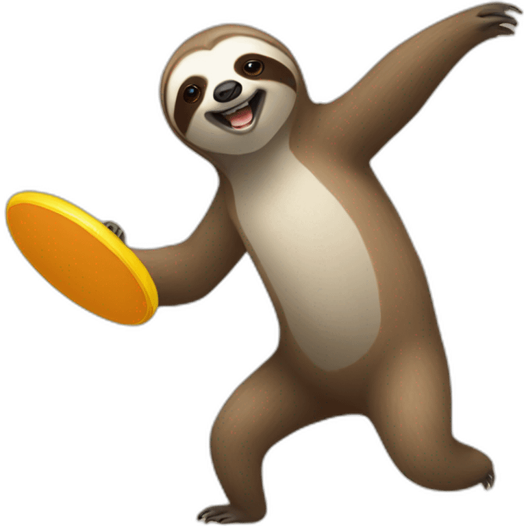 Sloth playing frisbee emoji