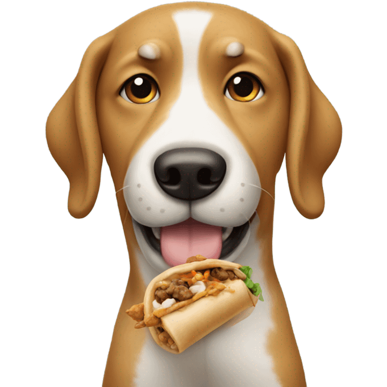 Dog holding shawarma emoji