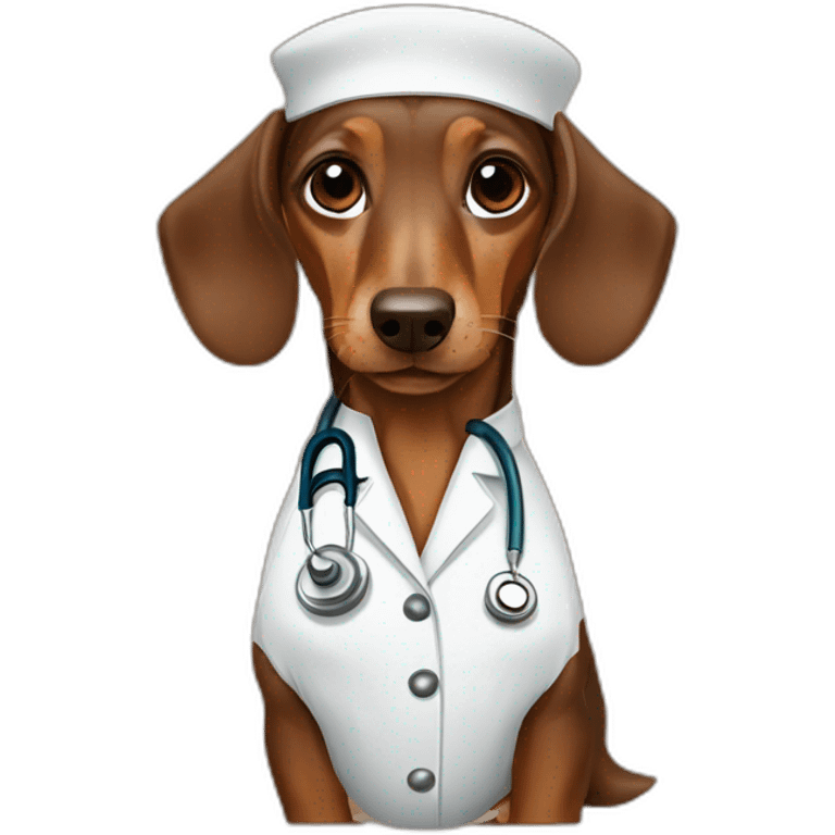 doctor Dachshund brown emoji