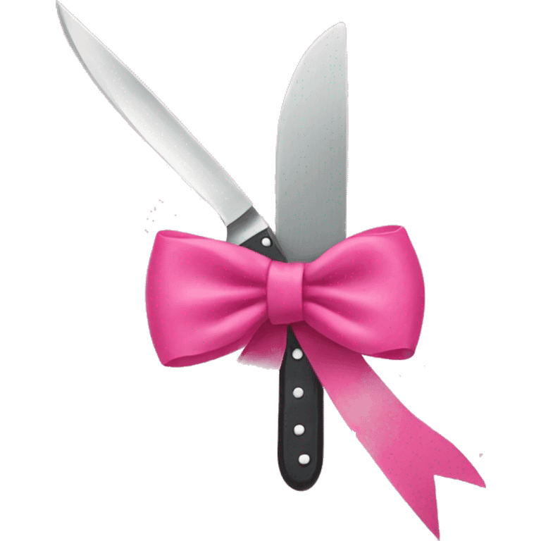 Pink bow on knife  emoji