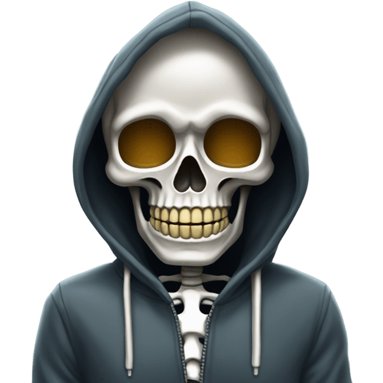 Chrome skeleton with hoodie emoji