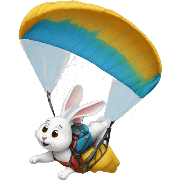 Rabbit paragliding emoji