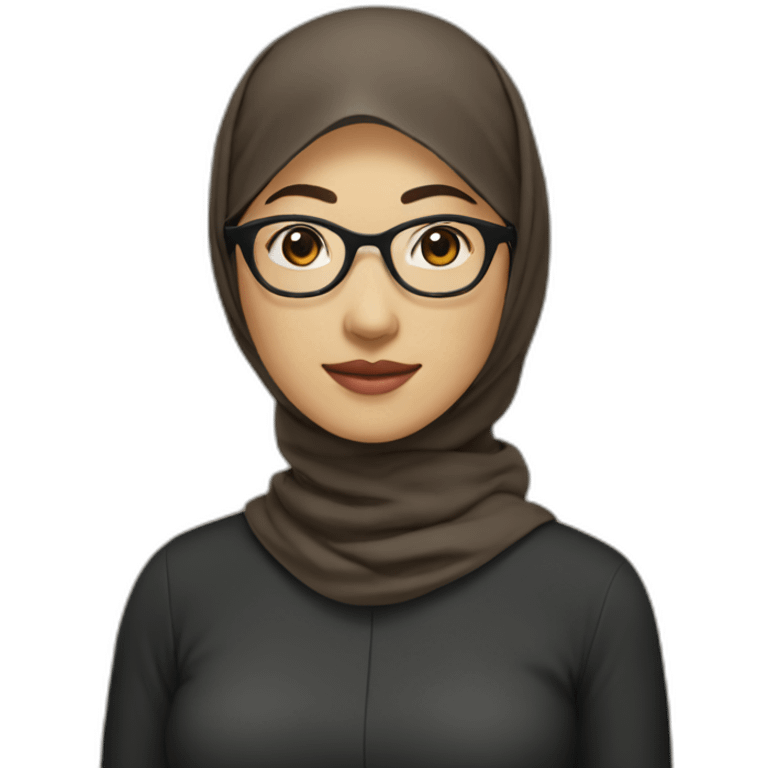 asian-woman-wearing-brown-hijab-and-black-shirt-and-rounded-glasses emoji