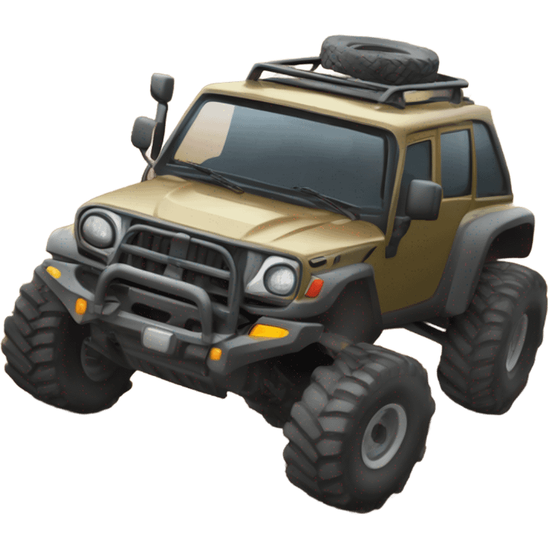 A robust vehicle climbing a steep trail emoji