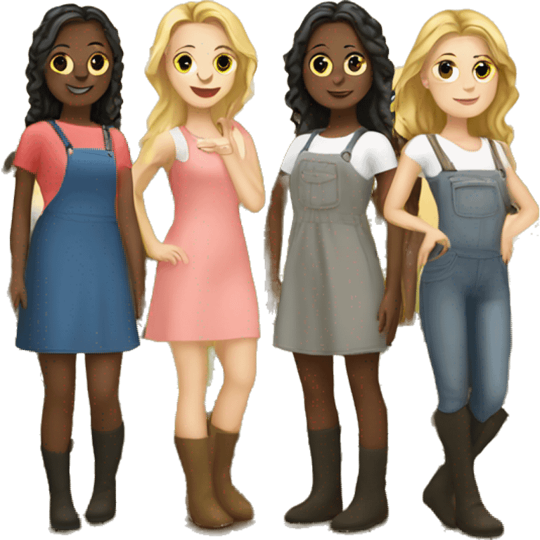 4 white girls on a farm emoji