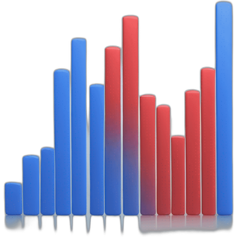 bar Chart with red and blue columns emoji