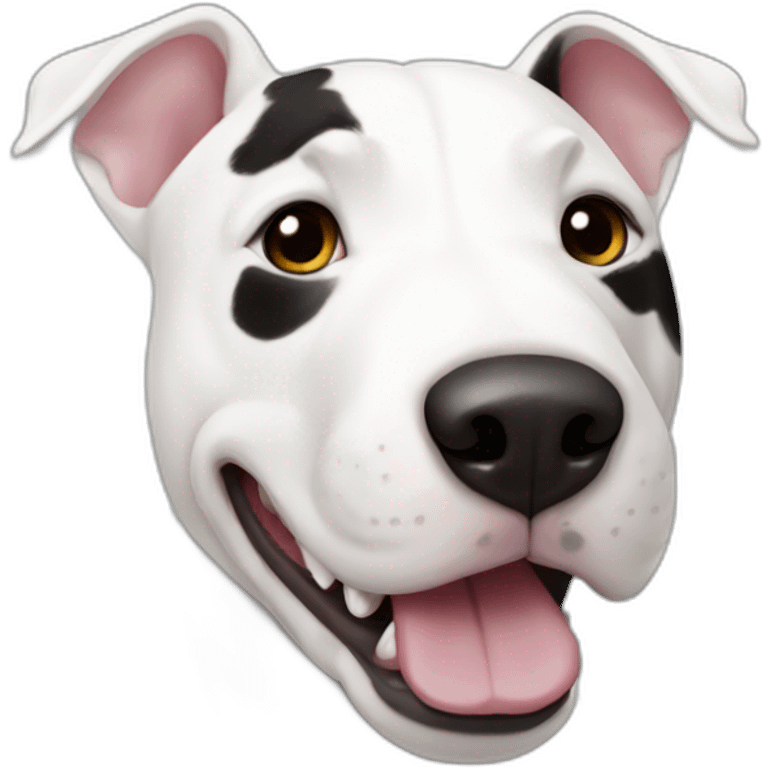 white bull terrier with black spot emoji